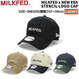 ミルクフェド MILKFED. MILKFED x NEW ERA STENCIL LOGO CAP ロゴキャップ レディース オールシーズン ニューエラ コラボ カジュアル アウトドア 帽子 ブランド おしゃれ かわいい 103242051002