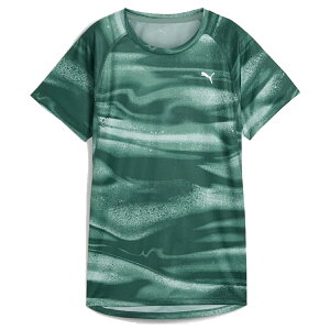 プーマ PUMA ラン ヴェロシティ AOP 半袖 Tシャツ レディース 春 夏 グリーン 緑 スポーツ フィットネス 半袖 Tシャツ 527256-30