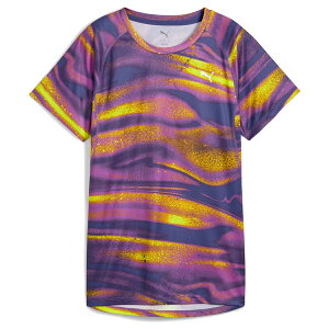 プーマ PUMA ラン ヴェロシティ AOP 半袖 Tシャツ レディース 春 夏 パープル 紫 スポーツ フィットネス 半袖 Tシャツ 527256-89