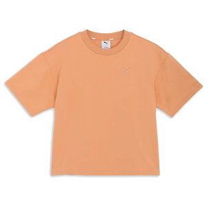 プーマ PUMA ハー ベビー テリー 半袖 Tシャツ レディース 春 夏 オレンジ 橙 スポーツ フィットネス 半袖 Tシャツ 686938-63