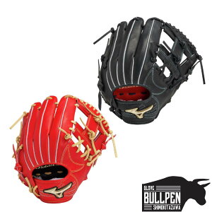 ミズノ MIZUNO GlobalElite グローバルエリート プロフェッショナルセレクション 軟式用グラブ 内野手向け 長岡型 サイズ10 ブラック オレンジ【ベースボールマリオ】 野球 軟式 グローブ 内野手