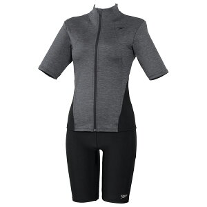 Xs[h speedo Short Sleeve Wavy Sepa V[gX[uEFCr[Zp fB[X O[ DF j XC tBbglX  SFW32501-KX