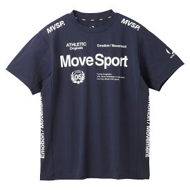 ムーブスポーツ MOVESPORT SUNSCREEN TAIKYU サンスクリーン タイキュウ テック半袖シャツ 石川祐希選手着用 メンズ 春 夏 ネイビー 紺 スポーツ トレーニング 半袖 Tシャツ ST5SHT12M-NV00