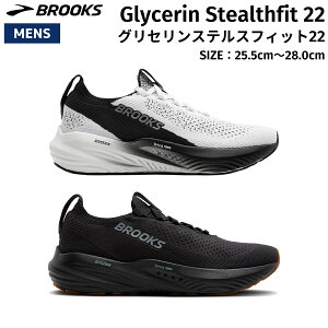 �u���b�N�X BROOKS Glycerin Stealthfit 22 �O���Z�����X�e���X�t�B�b�g22 �����Y �����j���O �V���[�Y �u���b�N �� �z���C�g �� �X�|�[�c �����V���[ �N�b�V���� ���i���� �J�W���A�� BRM4483