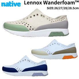 ネイティブ native Lennox Wanderfoam メンズ オールシーズン シューズ ベージュ ホワイト 白 スリッポン シューズ スニーカー タウンユース 旅行 散歩 サンダル サスティナブル エコ F0000231