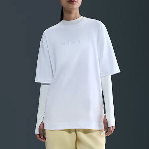 ナイキ NIKE スポーツウェア オーバーサイズド ショートスリーブ Tシャツ レディース 春 夏 コットン 綿 ホワイト 白 スポーツ フィットネス 半袖 Tシャツ FZ9754-100