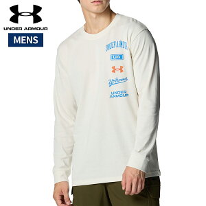 アンダーアーマー UNDER ARMOUR UAヘビーウエイト グラフィック ロングスリーブ Tシャツ メンズ 春 秋 冬 ホワイト 白 スポーツ トレーニング 長袖 Tシャツ 6010348-114