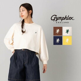 ジムフレックス GYMPHLEX コンパクトジャージー パフスリーブ長袖プルオーバー 長袖 ロンT クルーネック ショート丈 レディース 春 夏 秋 冬 カジュアル シンプル かわいい 刺繍 GY-C0481