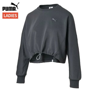 プーマ PUMA トレイン エッジ ニット クルー レディース グレー 灰色 スポーツ フィットネス 長袖 プルオーバー 527992-44