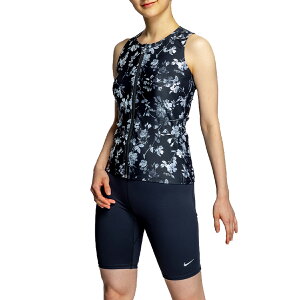 ナイキ NIKE 総柄ジップ付き袖なしセパレーツ レディース ブラック 黒 水泳 スイム フィットネス 水着 2993148-009