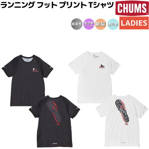 `X CHUMS Running Footprint T-Shirt jO tbg vg TVc fB[X X|[c WMO gbvX  N[lbN vI[o[ fC[[X ig y ʋC CH11-2