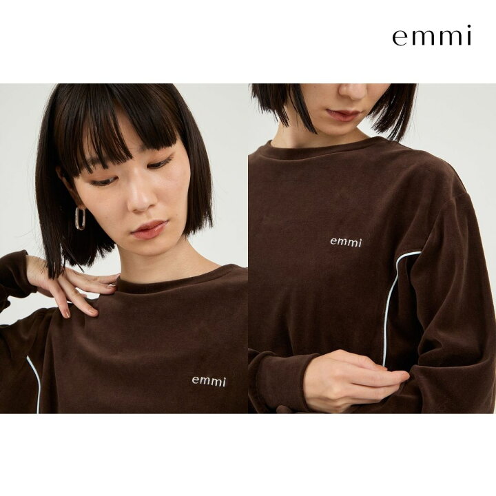 楽天市場】エミ emmi パイピングデザインベロアトップス レディース 