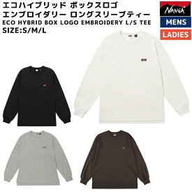 ナンガ NANGA ECO HYBRID BOX LOGO EMBROIDERY L/S TEE エコハイブリッド ボックスロゴ エンブロイダリー ロングスリーブティー メンズ レディース ユニセックス カジュアル シャツ 長袖 ロンT NW2411-1G803