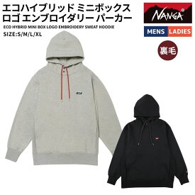ナンガ NANGA エコハイブリッド ミニボックスロゴ エンブロイダリー パーカー メンズ レディース ユニセックス ECO HYBRID MINI BOX LOGO EMBROIDERY SWEAT HOODIE スウェット 裏毛 フーディ— プルオーバー カジュアル ウェア NW2441-1F014