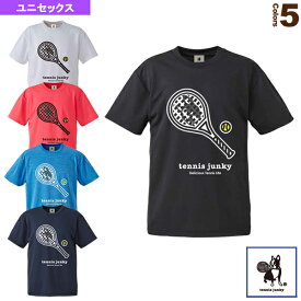 【テニス・バドミントンウェア（メンズ/ユニ） テニスジャンキー】 ラケット犬＋1／ドライTシャツ／ユニセックス（TJ19002）