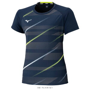【テニスウェア(レディース) ミズノ】 ゲームシャツ レディース 62JAC225