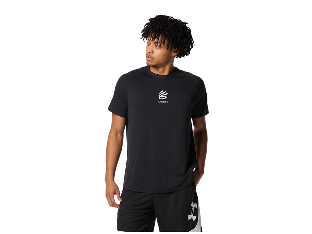 underarmour カリー テック ショートスリーブTシャツ〈ロゴ〉 Black White(001) バスケ服 メンズ レディース ウェア バスケットボール ギャラリーツー gallery2
