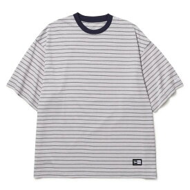 ニューエラ Tシャツ 半袖 メンズ オーバーサイズド コットン Tシャツ Micro Border ネイビー 14410065