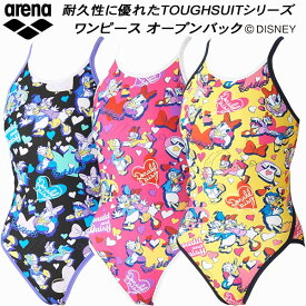 【全品ポイント3倍+対象商品10％OFF】アリーナ arena ジュニア 女子 競泳水着 練習用 ワンピース オープンバック ガールズ/女の子 DISNEY タフスキンEP DIS-4003WJ