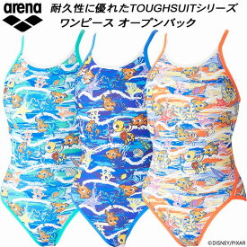 【全品ポイント3倍&3点以上で5%OFFクーポン】アリーナ arena ジュニア 女子 競泳水着 練習用 ワンピース オープンバック ガールズ/女の子 DISNEY タフスキンEP DIS-4006WJ