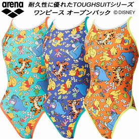 【全品ポイント3倍+最大2000円OFFクーポン】アリーナ arena ジュニア 女子 競泳水着 練習用 ワンピース オープンバック ガールズ/女の子 DISNEY タフスキンEP AS4FWM56G