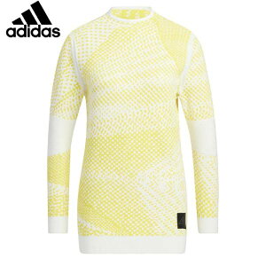 【全品ポイント5倍+5%OFFクーポン】アディダス adidas レディース ゴルフウエアー PRIMEKNIT ジャカード長袖クルーネック ロング丈セーター HM7628
