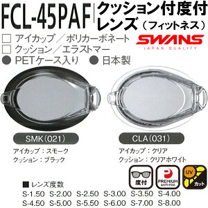 【全品ポイント5倍+5%OFFクーポン】スワンズ SWANS クッション付キ 度付キレンズ FCL-45PAF フィットネス(片眼1個)