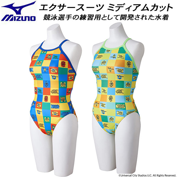 <BR>ミズノ MIZUNO レディース 競泳水着 練習用 ミニオン ミディアムカットU-Fit N2MAA296