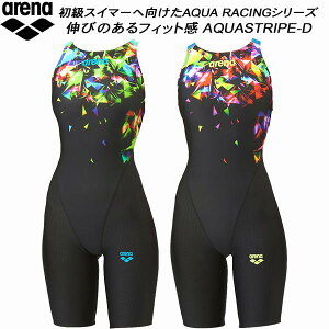 �y�S�i�|�C���g2�{+�ő�8%OFF�N�[�|���z�A���[�i arena ���f�B�[�X ���j���� WA���F �n�[�t�X�p�b�c �I�[�v���o�b�N ����X�g���b�v AQUA STRIPE-D AS5FRC69L