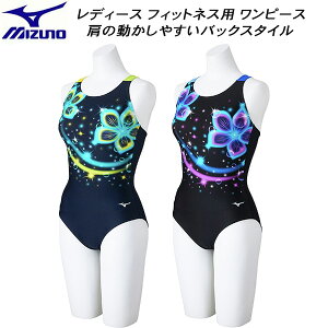 【全品ポイント5倍+5%OFFクーポン】ミズノ MIZUNO レディース フィットネス水着 STROKE ONE ワンピース ピースバック N2JAC805