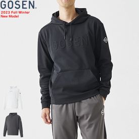 ＼SALE 40%OFF／GOSEN ゴーセン 裏起毛ストレッチプルオーバーパーカー スウェットシャツ トレーナー ソフトテニス バドミントン ウェア 移動着 W2344 [ユニセックス：男女兼用]