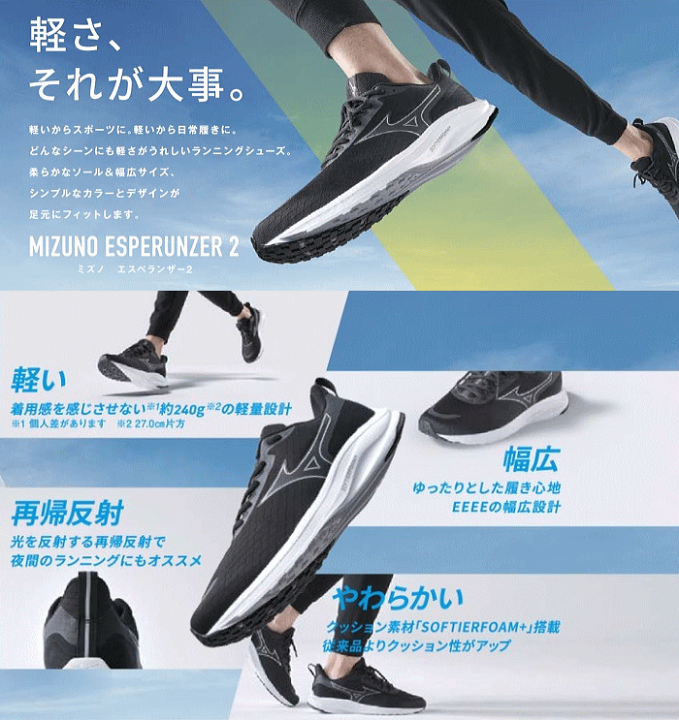 ミズノ　ランニングシューズ　24㎝ 楽天市場】ミズノ MIZUNO ランニングシューズ エスペランザー2