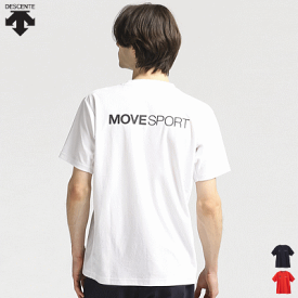 DESCENTE デサント 半袖Tシャツ トレーニングウェア EXcDRY 表パイル バックロゴ ショートスリーブシャツ MOVE SPORT メンズ 男性用 DMMVJA53【1枚までメール便OK】