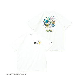 【送料無料】ニューエラ NEW ERA アウトドア カジュアル ウェア 半袖 Tシャツ Pokemon ポケモン ピカチュウ イーブイフレンズ ホワイト レギュラーフィット 14124671 メンズ レディース ユニセックス 24SP 春夏