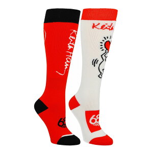 シックスエイトシックス 686 スノボー スノボ スノーボード ソックス 靴下 KEITH HARING SOCK 2PK M4WNSOC309 メンズ レディース ユニセックス 24-25