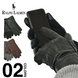 ラルフローレン 手袋 メンズ タッチ スマホ対応 スマートフォン対応 ポロ POLO RALPH LAUREN レザー グローブ ポニー 革 本革 USA ブランド 人気 防寒 おしゃれ ギフト クリスマス プレゼント ブラック ブラウン 男性用 PG0095