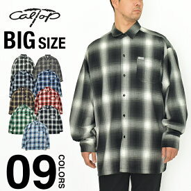 【セール】CALTOP キャルトップ シャツ 長袖 チェックシャツ ネルシャツ メンズ レディース ユニセックス チェック柄 オンブレチェック 長袖シャツ 大きいサイズ ビッグサイズ USAモデル オールドスクール Los Angeles LA ブランド カルトップ 2000