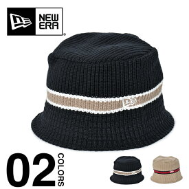 ニューエラ バケットハット NEW ERA ハット ニットバケット メンズ レディース KNIT BUCKET LINE 帽子 ブランド 大きいサイズ 日よけ 紫外線 おしゃれ ストリート 深め アウトドア 男女兼用 ユニセックス ブラック 黒 ベージュ 14109472 14109473