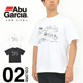 アブガルシア Tシャツ バグオフ 4600CA 展開図T グラフィックTシャツ Abu Garcia アブ ガルシア 半袖 メンズ レディース 大きいサイズ プリント リール 釣り フィッシング アウトドア キャンプ ブランド UV ドライ 防虫 虫よけ 春 夏 黒 白