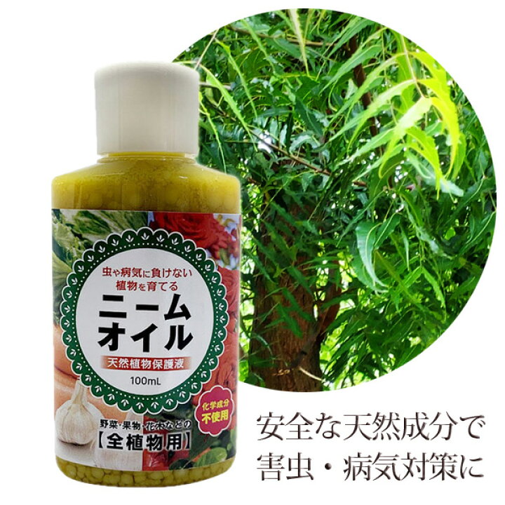 楽天市場 ニームオイル 100ml 天然植物保護液 虫除け 無農薬 害虫駆除 害虫対策 バラ 薔薇 ニームオイル原液 アクアステラ