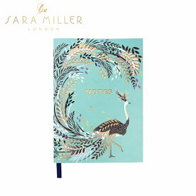 SARA MILLER サラミラー DANCING OSTRICH B6 JOURNAL ダチョウ ジャーナルノート 罫線 鳥 ソフトカバー レディース グリーン ブルー 植物 コンパクト 124ページ ブランド デザイナーズ ステーショナリー UK ロンドン SAM2160ギフト プレゼント 誕生日 お祝い