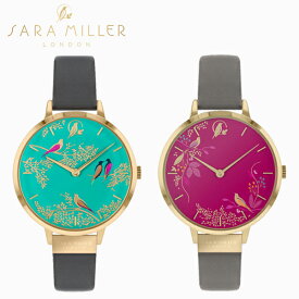 SARA MILLER サラミラー Watch 腕時計 Chelsea Collection チェルシー コレクション本革 時計 おしゃれ エレガント 鳥 レディース ブランド デザイナーズ 海外 UK イギリス ロンドン 緑 ピンク SA2014 SA2016ギフト プレゼント 誕生日 お祝い 通勤 通学 送料無料