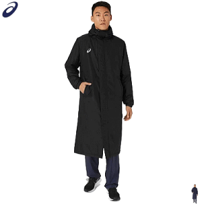 asics/アシックス】中綿ロングコート ベンチコート ネイビー M