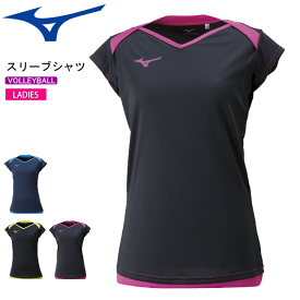 ミズノ バレーボール練習着 半袖シャツ プラクティスキャップスリーブシャツ MIZUNO[V2MA8282][レディース：女性用]【1枚までメール便OK!】