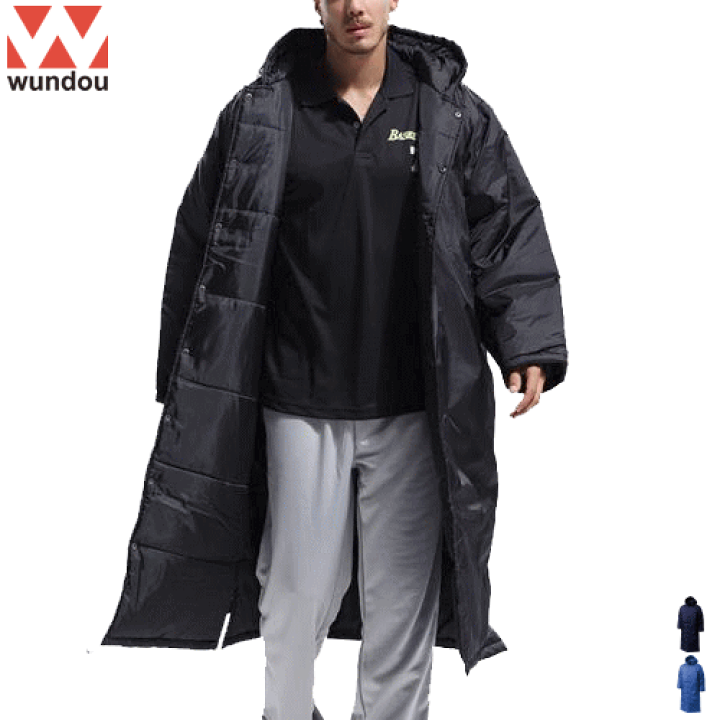 Wundou P6990 ブラック Sサイズ ロングベンチコート 楽天市場】 ロングコート ベンチコート 中綿コート 無地 wundou