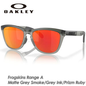 OAKLEY�y�I�[�N���[�zFrogskins Range A�y�t���b�O�X�L�� �����W�z Matte Grey Smoke/Grey ink/Prizm Ruby