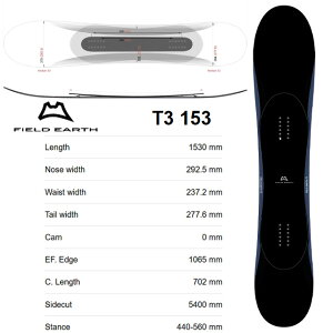 �yFIELD EARTH�z�t�B�[���h �A�[�X �yT3 153�z Mid 3D Model2025-2026 MODEL �X�m�[�{�[�h