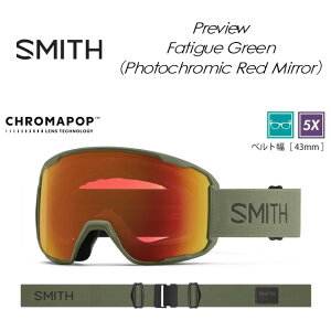 �ySMITH�z�X�~�X �yPreview�z�v���r���[ Fatigue GreenCP Photochromic Red Mirror�m�����ngoggles �S�[�O��