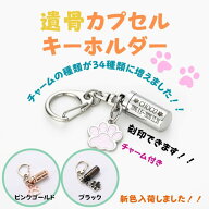 遺骨カプセル 刻印無料 遺骨キーホルダー 選べるチャーム付き メモリアルキーホルダー 刻印対応 遺灰 分…