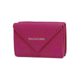 【決算大処分市☆全品10％OFFクーポン☆31日迄☆全品新品】BALENCIAGA バレンシアガ 391446 DLQ0N 5550 PAPIER（ペーパー）ミニ ウォレット/三つ折り財布 ピンク（紅紫色）